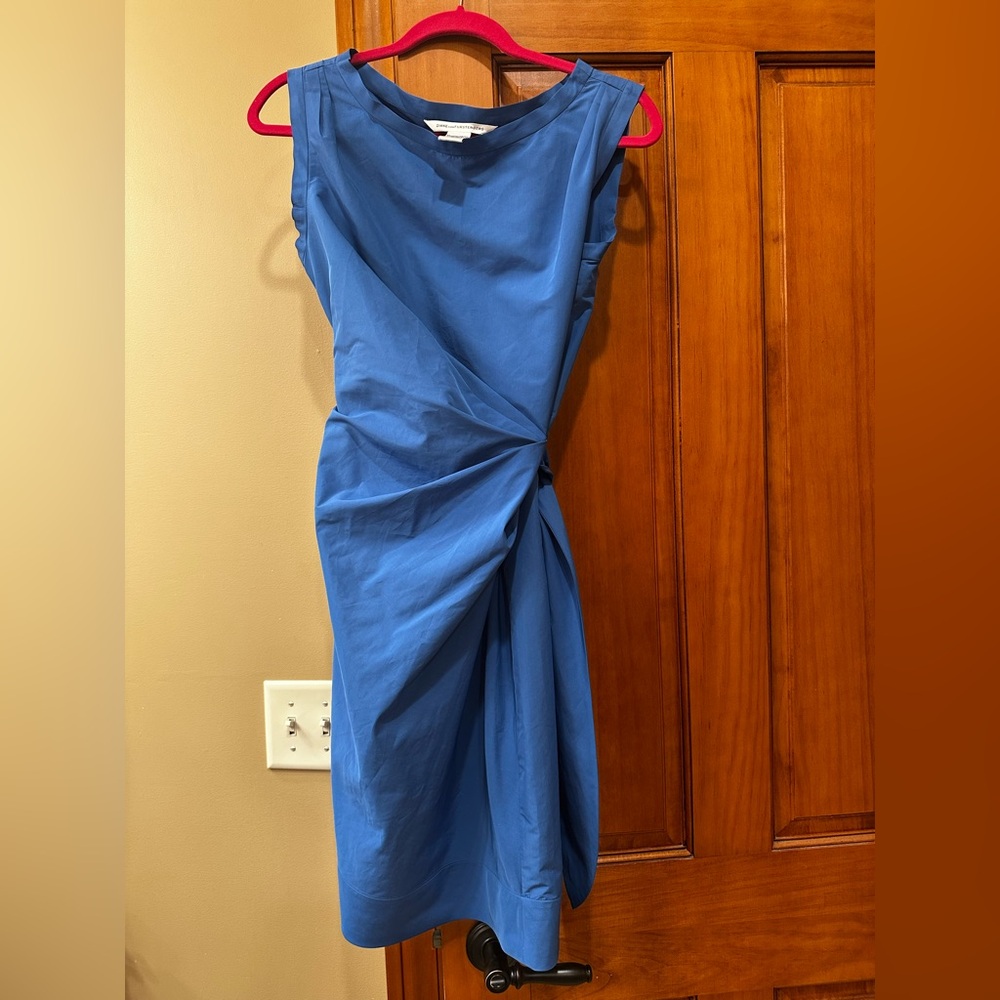 Diane von Furstenberg royal blue faux wrap dress, size 8